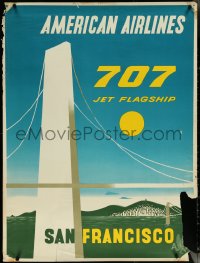 5z0001 AMERICAN AIRLINES SAN FRANCISCO 30x40 travel poster 1948 Edward McKnight Kauffer art!