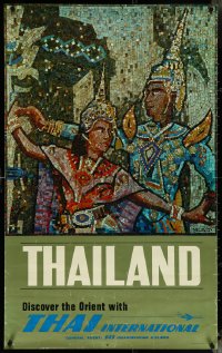 5z0145 THAI INTERNATIONAL THAILAND 25x39 Japanese travel poster 1960s