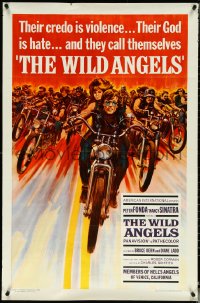5z0652 WILD ANGELS 1sh 1966 classic art of biker Peter Fonda & sexy Nancy Sinatra on motorcycle!