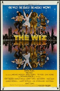 5z0657 WIZ 1sh 1978 Diana Ross, Michael Jackson, Richard Pryor, Wizard of Oz, art by Victor Gadino!