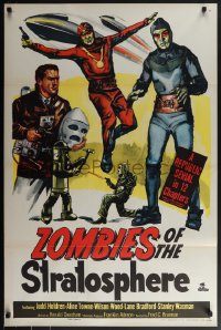5z0664 ZOMBIES OF THE STRATOSPHERE 1sh 1952 cool art of aliens with guns including Leonard Nimoy!