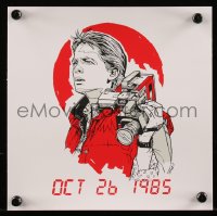6a0038 BACK TO THE FUTURE 8x8 art print 2011 Stout, Marty McFly, handbill red background edition!