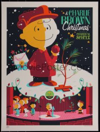 6a0865 CHARLIE BROWN CHRISTMAS signed #34/100 18x24 art print 2011 by Tom Whalen, variant edition!