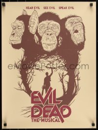 6a0887 EVIL DEAD THE MUSICAL signed #0/100 18x24 art print 2012 by Jay Shaw, hear, see, speak evil!