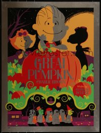 6a0023 IT'S THE GREAT PUMPKIN CHARLIE BROWN signed metal 18x24 art print 2011 by Tom Whalen!