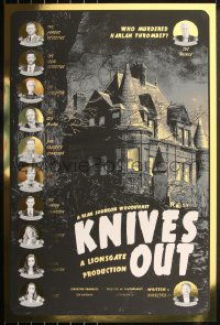 6a0408 KNIVES OUT signed #43/50 24x36 art print 2022 by Randall Dakota, gold foil edition!