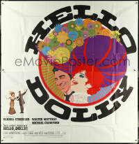 6b0229 HELLO DOLLY 6sh 1970 colorful art of Barbra Streisand & Walter Matthau by Richard Amsel!