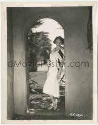 6b1338 MARLENE DIETRICH 8x10.25 still 1930s posing in the garden of her Beverly Hills home!