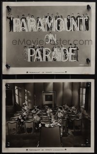 6b1718 PARAMOUNT ON PARADE 2 8x10 stills 1930 with incredible image of top cast around title!