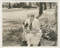 6b1388 PEARL WHITE deluxe 8x10 still 1920s the famous silent serial star with her blind dog Happy!