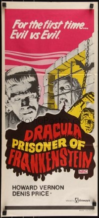 6b0300 DRACULA PRISONER OF FRANKENSTEIN Aust daybill 1972 Jesus Franco, images of Universal monsters!