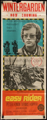 6b0301 EASY RIDER Aust daybill 1970 Peter Fonda, motorcycle classic directed by Dennis Hopper!