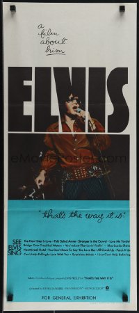 6b0302 ELVIS: THAT'S THE WAY IT IS Aust daybill 1970 great image of Presley singing on stage!