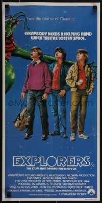 6b0305 EXPLORERS Aust daybill 1985 directed by Joe Dante, adventure begins in your own back yard!