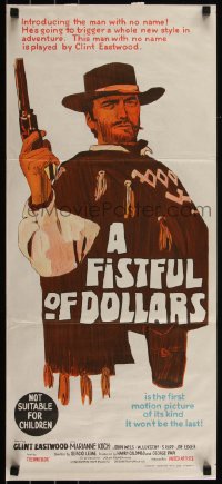 6b0306 FISTFUL OF DOLLARS Aust daybill 1967 Clint Eastwood is the most dangerous man who ever lived!
