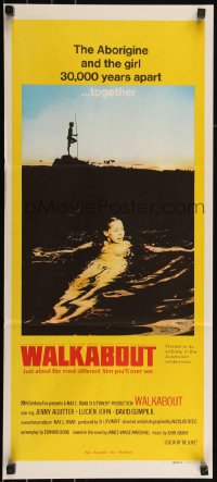 6b0349 WALKABOUT Aust daybill 1971 naked swimming Jenny Agutter, Nicolas Roeg Australian classic!