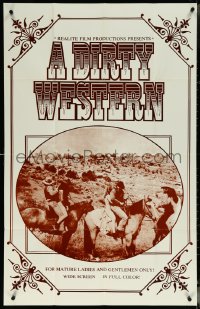 6b0753 DIRTY WESTERN 1sh 1975 wacky images with cowboy convicts & sexy naked ladies!