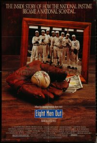 6b0764 EIGHT MEN OUT 1sh 1988 John Sayles, John Cusack, Chicago Black Sox, baseball!
