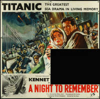 6b0232 NIGHT TO REMEMBER INCOMPLETE English 6sh 1958 English Titanic biography, Kenneth More, rare!