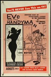 6b0771 EVE & THE HANDYMAN 1sh 1961 Russ Meyer directs Eve Meyer, not on TV, black title style!