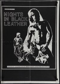 6b0226 NIGHTS IN BLACK LEATHER German 17x24 1975 Richard Abel, different art of Peter Berlin!