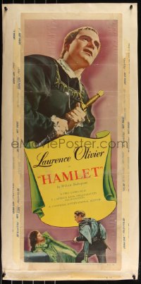 6b0014 HAMLET insert R1953 Laurence Olivier in William Shakespeare classic, Best Picture, rare!