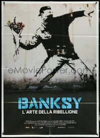 6b0115 BANKSY & THE RISE OF OUTLAW ART Italian 1p 2020 great art of rioter throwing flowers!