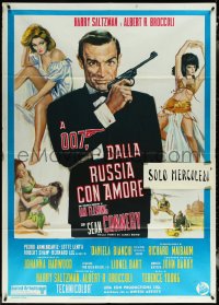6b0124 FROM RUSSIA WITH LOVE Italian 1p R1970s different art of Connery as James Bond + sexy girls!