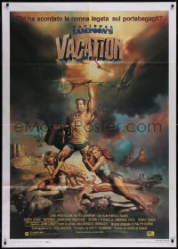 6b0129 NATIONAL LAMPOON'S VACATION Italian 1p 1983 Chevy Chase and cast by Boris Vallejo!