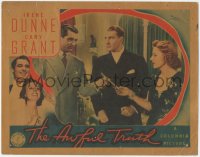 6b0426 AWFUL TRUTH LC 1937 close up of Ralph Bellamy between Cary Grant & pretty Irene Dunne!