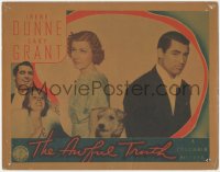6b0427 AWFUL TRUTH LC 1937 Cary Grant & Irene Dunne back to back with dog, Leo McCarey, ultra rare!