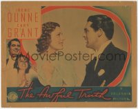 6b0428 AWFUL TRUTH LC 1937 great c/u of Cary Grant scowling at Irene Dunne, Leo McCarey, ultra rare!