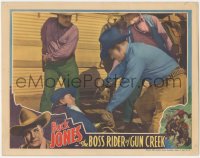 6b0438 BOSS RIDER OF GUN CREEK LC 1936 c/u of Buck Jones taking guns away from man on ground!