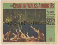 6b0456 CREATURE WALKS AMONG US LC #2 1956 great close up of the monster on boat attacking top cast!