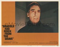 6b0465 DRACULA HAS RISEN FROM THE GRAVE LC #3 1969 vampire Christopher Lee showing fangs & red eyes!