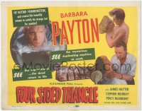 6b0391 FOUR SIDED TRIANGLE TC 1953 he outdid Frankenstein & created beautiful Barbara Payton!