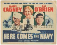 6b0386 HERE COMES THE NAVY TC R1940s James Cagney, Pat O'Brien, Gloria Stuart, Navy ship, ultra rare