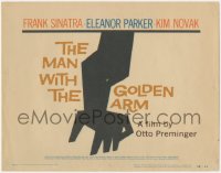 6b0365 MAN WITH THE GOLDEN ARM TC 1956 Frank Sinatra, Otto Preminger, drugs, classic Saul Bass art!