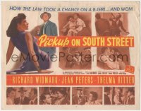 6b0377 PICKUP ON SOUTH STREET TC 1953 Richard Widmark & Jean Peters in Samuel Fuller noir classic!