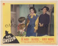 6b0563 UNSEEN LC #7 1944 c/u of worried Gail Russell & Phyllis Brooks with two young children!