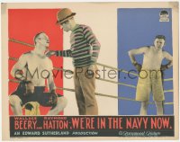 6b0569 WE'RE IN THE NAVY NOW LC 1926 Raymond Hatton coaches Wallace Beery in the boxing ring, rare!