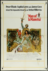 6b0913 MAN OF LA MANCHA 1sh 1972 Peter O'Toole, Sophia Loren, cool Ted CoConis art!