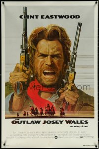 6b0947 OUTLAW JOSEY WALES studio style 1sh 1976 Clint Eastwood is an army of one, Roy Anderson art!