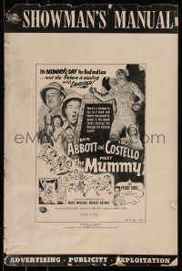6b0077 ABBOTT & COSTELLO MEET THE MUMMY pressbook 1955 Bud & Lou with the bandaged monster!