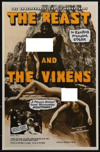6b0078 BEAST & THE VIXENS pressbook 1985 great artwork of giant ape & sexy naked women!