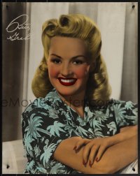 6b0027 BETTY GRABLE personality poster 1940s beautiful smiling portrait with facsimile signature!