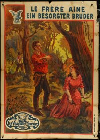 6b0208 BROTHER BILL 39x55 special poster 1913 Ince, Bedos art of Finley and Storey, ultra rare!