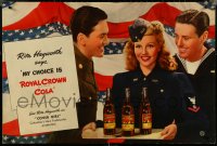 6b0038 RC COLA 26x39 advertising poster 1943 Rita Hayworth in uniform serving R.C. Cola, rare!