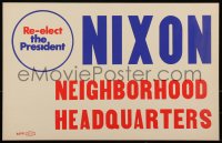 6b0055 RICHARD NIXON 14x22 political campaign 1972 re-elect the President, ultra rare!