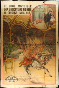 6b0076 WHIMSICAL THREADS OF DESTINY 62x93 special poster 1913 art from film's circus climax, rare!